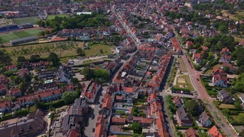 Smooth Forward Drone Flight Over Knokke’s Row Houses | FlyLens 4K Stockbeeldmateriaal 310437196
