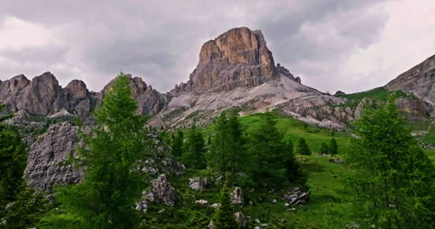 Smooth forward drone flight toward the dramatic rock formations Stock Footage 337514375