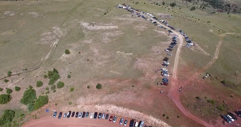 Smooth Forward Flying Aerial View Of The People Gathering To Watch The Stock Footage 99211825