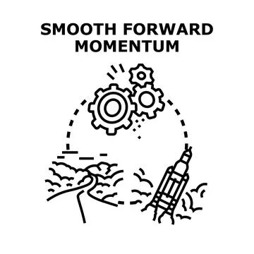 Smooth forward momentum concept with interconnected elements 库存插图