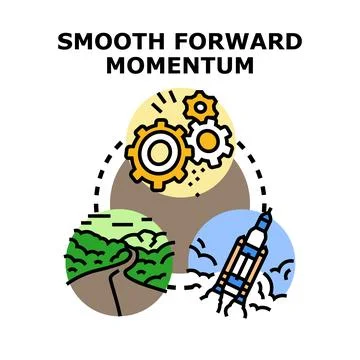 Smooth forward momentum concept with interconnected elements 库存插图