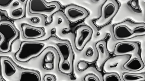 Smooth fractal noise striped elements on the surface. Bright, black and white Stock Footage 134582571
