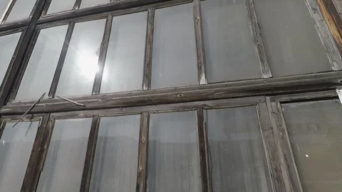 Smooth frame texture background of old large windows Stock Footage 112798595