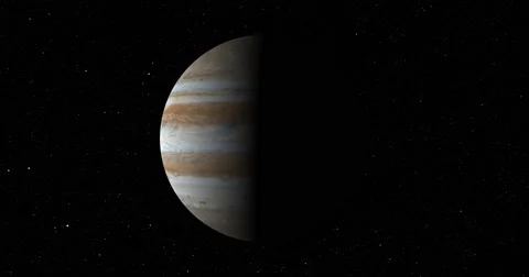 A smooth, gentle entry into orbit around Jupiter Stock Footage 58034685
