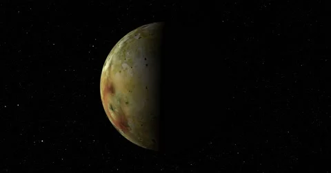 A smooth, gentle entry into orbit around Io Video stock 58052392