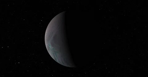A smooth, gentle entry into orbit around Enceladus Stock Footage 58101444