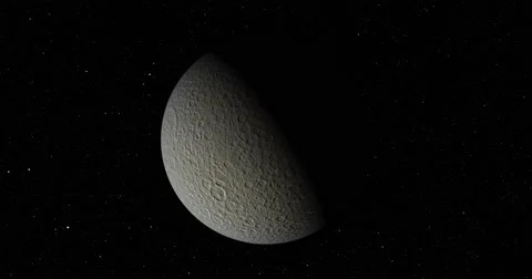 A smooth, gentle entry into orbit around Rhea Stock-Footage 58108397