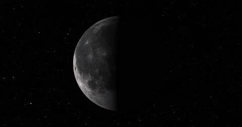 A smooth, gentle entry into orbit around Earth's moon at 270 degrees longitude Stock Footage 58143006
