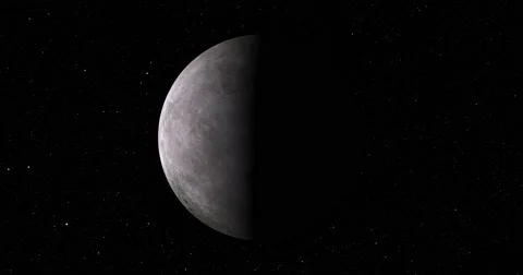 A smooth, gentle entry into orbit around Earth's moon at 180 degrees longitude Stock Footage 58143526