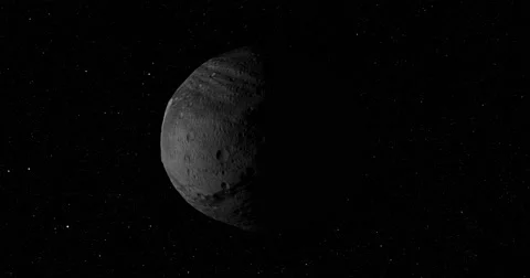 A smooth, gentle entry into orbit around Vesta. Video stock 58950541