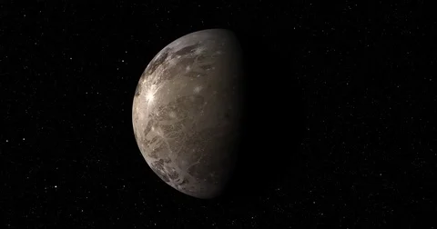 A smooth, gentle entry into orbit around Ganymede.  Stock-Footage 78128450
