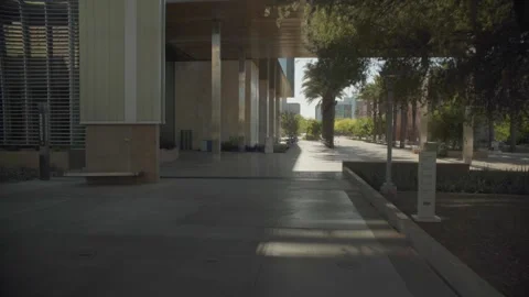 Smooth Gimbal and Dolly 4K Shot of Arizona State University Campus on a Bright Stock-Footage 290010758