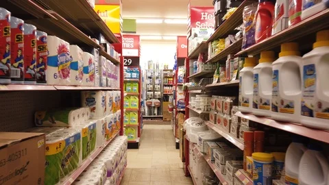 Smooth Gimbal Shot Inside of A Hardware Store Stock Footage 119653264