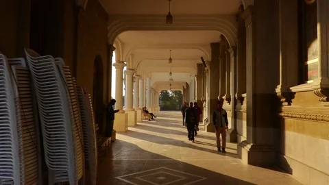 A smooth gimbal shot through corridors of the Bole Medhane Alem Cathedral, Addis Stock Footage 81585371