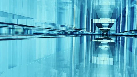 Smooth glass interior. 3D rendering. Video stock 121377220