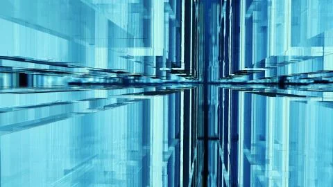 Smooth glass interior. 3D rendering 스톡 일러스트