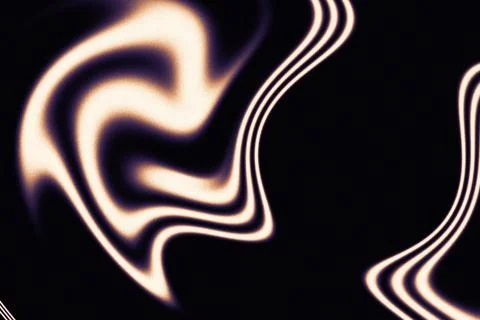 Smooth, glowing golden waves flow gracefully across a deep black backdrop Stock Illustration