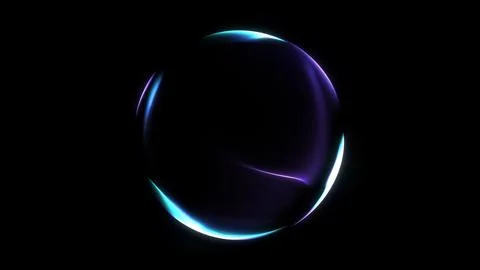 Smooth glowing orb with blue and purple gradient light and elegant digital .. Stock Illustration