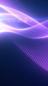Smooth glowing purple digital wave made of soft dotted particles flowing ac.. イラスト素材