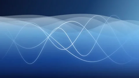 Smooth glowing sine waves moving on blue gradient background for modern tec.. Stock Footage 346274511