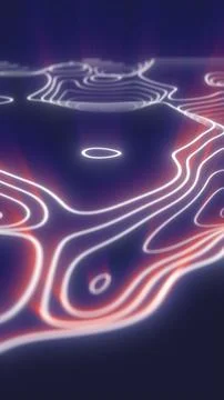 Smooth glowing topographic lines forming a futuristic 3D surface with soft .. Stock Illustration