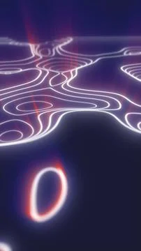 Smooth glowing topographic lines forming a futuristic 3D surface with soft .. Stock Illustration