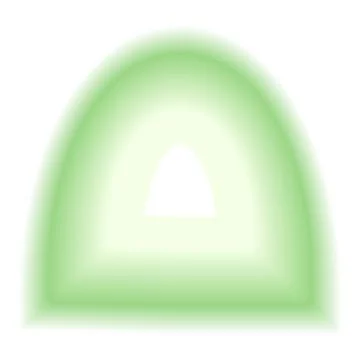 Smooth gradient arch frame shape. Y2k retro portal geometric forms. Green ico Stock Illustration