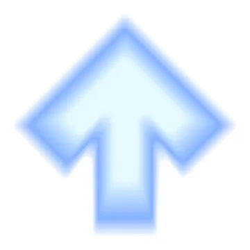 Smooth gradient arrow shape. Y2k pointer geometric forms. Blue icon isolated  Ilustración de archivo