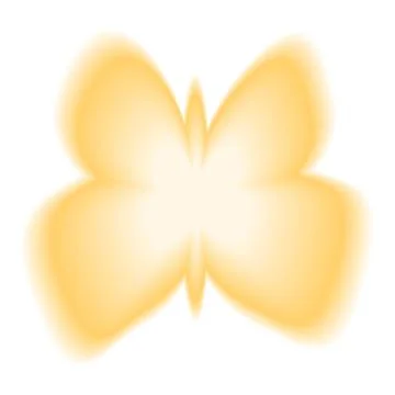 Smooth gradient butterfly shape. Y2k retro forms. Yellow icon isolated on Stock Illustration