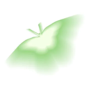 Smooth gradient butterfly shape. Y2k retro forms. Green icon isolated on Stock Illustration