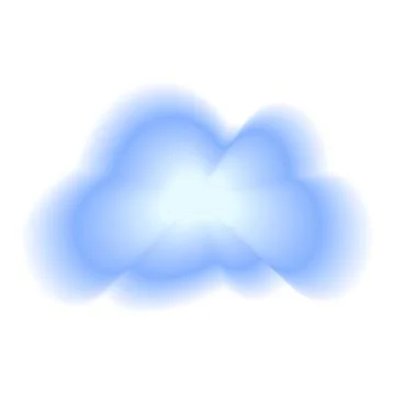 Smooth gradient cloud shape. Y2k retro forms. Blue sky element icon isolated  Stock Illustration