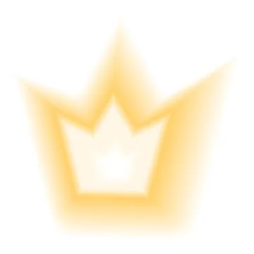 Smooth gradient crown shape. Y2k retro forms. Golden king symbol icon isolate Stock Illustration