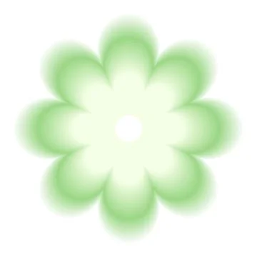 Smooth gradient flower shape. Y2k retro form. Green simple icon isolated on Stock Illustration