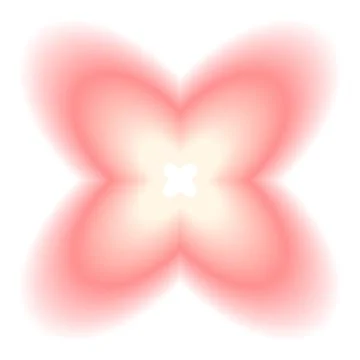 Smooth gradient flower shape. Y2k retro forms. Red icon isolated on transpare Stock Illustration