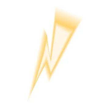 Smooth gradient lightning shape. Y2k retro forms. Yellow thunderbolt icon Stock Illustration