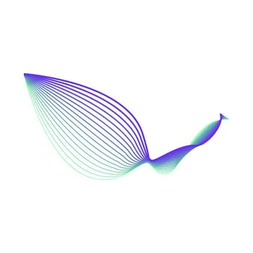 Smooth gradient lines creating abstract wave shape イラスト素材