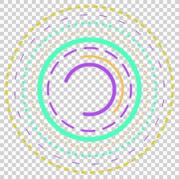 Smooth gradient radial rings technology design, isolated PNG with transparent Stock Illustration