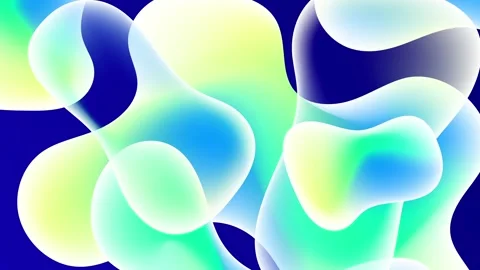 Smooth gradient shapes blending into a colorful abstract curve pattern on blue Stock Footage 294663010