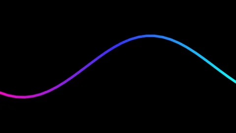 A smooth gradient sine wave curve glowing against a solid black background Stock Footage 335117496