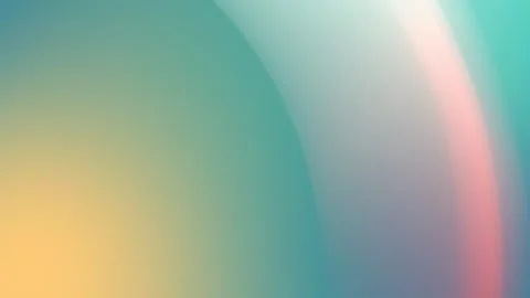 Smooth gradient of teal, yellow, and pink hues blending seamlessly in an arc. 4K Vídeo Stock 309701036
