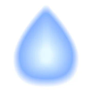 Smooth gradient water drop shape. Y2k retro form. Liquid blue icon isolated o Illustrazione stock