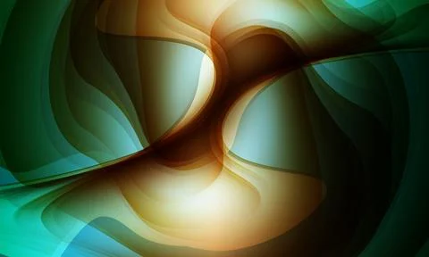 Smooth gradient wavy curve on dark background. Stock Illustration