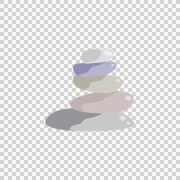 Smooth gray pebbles stacked showing stability and meditation Stock Illustration