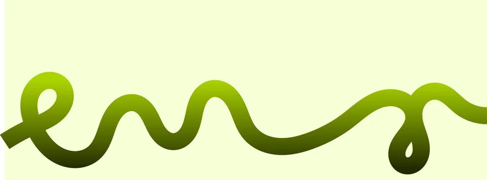 Smooth green looping wave on light background, organic curved gradient line.. 스톡 일러스트