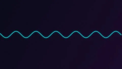 Smooth green sine wave pattern on black background Illustrazione stock
