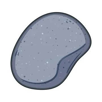 Smooth grey river stone resting on white background 스톡 일러스트