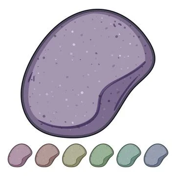 Smooth grey river stone resting on white background Stock Illustration