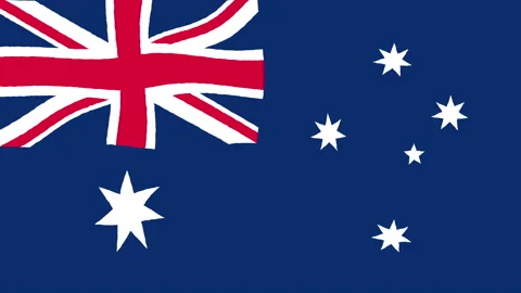 Smooth Hand Drawn Animated Wavy Flag of Australia Loop Background Stock Footage 203998937