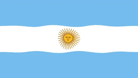 Smooth Hand Drawn Stylized Wavy Flag of Argentina Loop Background Stock Footage 203998928