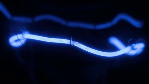 Smooth increase and decrease in the power of the blue helix of the tungsten Stock Footage 81087123